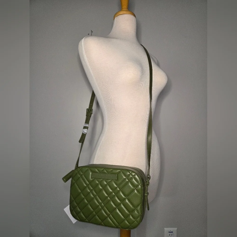 Kurt Geiger Olive Quilted Crossbody Bag